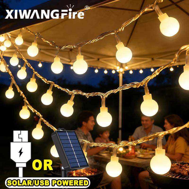 Sustainable Living Products - 3-10M Solar/USB/Battery String Lights, Fairy Globe